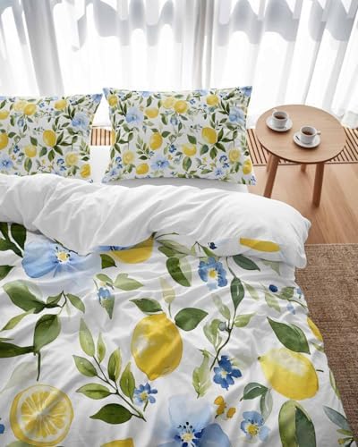 ZOE GARDEN Eucalyptus Lemon Queen Duvet Cover Set 1