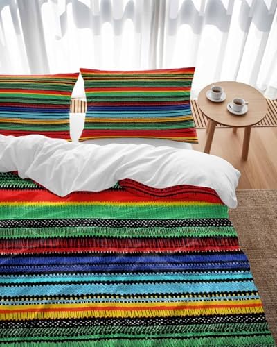 ZOE GARDEN Mexico Colored Stripes Duvet Cover Set