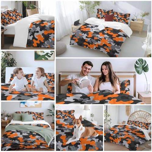 Sabolny Red Black Queen Duvet Cover Set 3 Piece