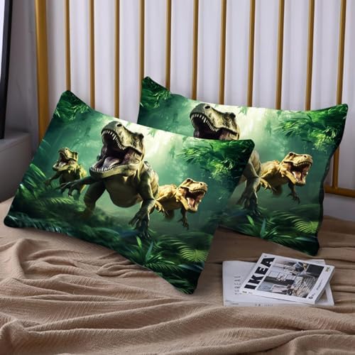 VTKON Dinosaur 3D Print Bed Sheet Set for Kids