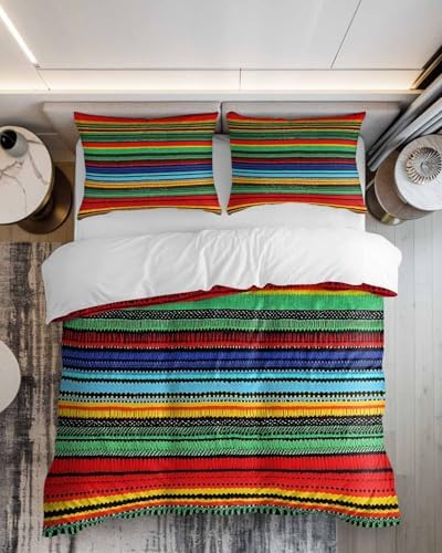 ZOE GARDEN Mexico Colored Stripes Duvet Cover Set