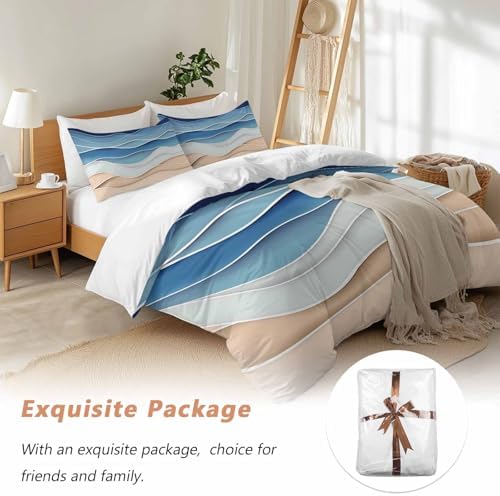 Sabolny Geometric Blue Duvet Cover Set 3 Piece