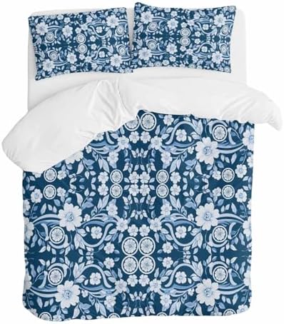Sabolny Boho Dark Blue Duvet Cover Set 3 Piece 1