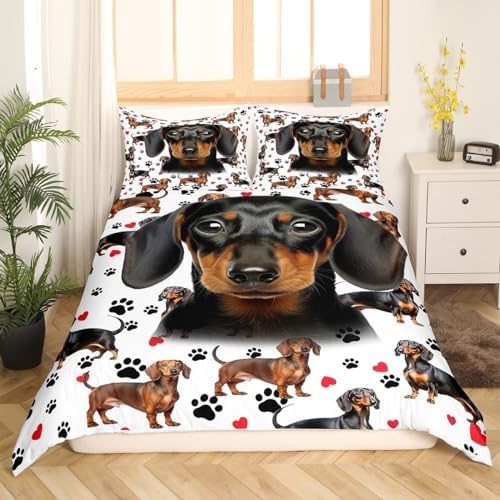 Castle Fairy Cute Dachshund Duvet Cover Set King Size 1