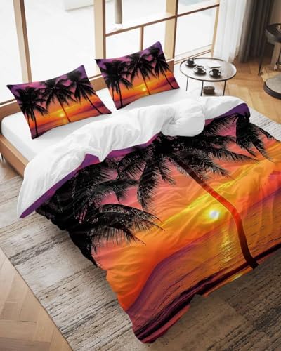 ZOE GARDEN Ocean Coconut Bed Duvet Cover Set Queen