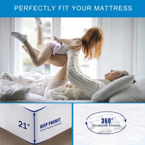 Parkdeny California King Mattress Pad with 21 Deep Pocket 1
