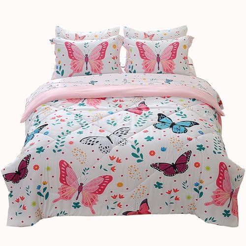 Wajade Butterfly 7-Piece Comforter Set for Girls