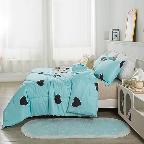 Caressma Love Pattern Queen Comforter Set