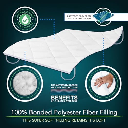 INNOMAX Linen Resource Quilted Waterbed Anchor Band Mattress Pad Cover King