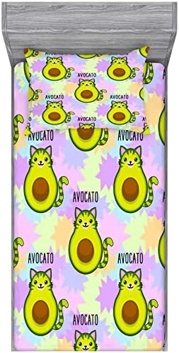 URLINENS Funny Cat Bed Sheet Twin Set 2 Piece