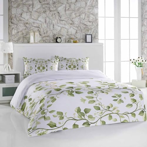 3 Piece Bedding Set - Spring Farm Gradient Botanical Duvet Cover Pillow Shams
