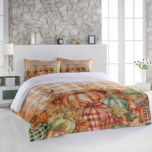 Alandar Home 3 Piece Bedding Set with Sunflower and Pumpkin Design