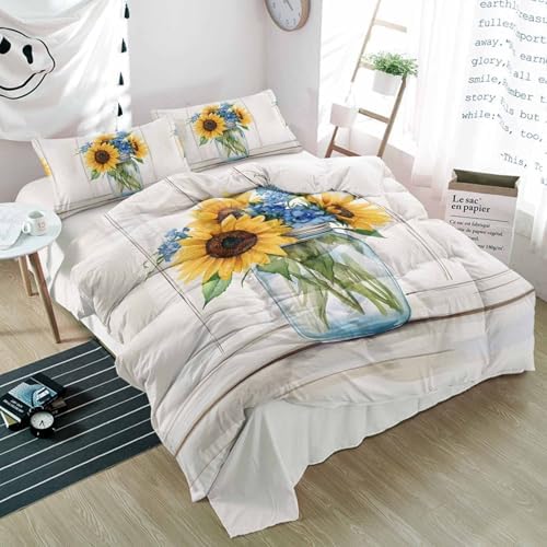 Alandar Home 3 Piece Summer Farm Floral Bedding Set