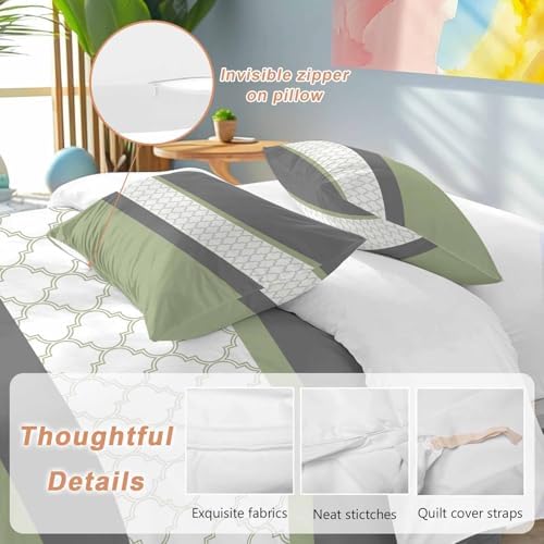 Sage Green Morocco Duvet Cover Set 3 Piece