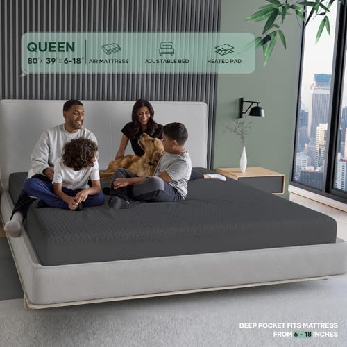 OhGeni Waterproof Mattress Protector Queen Size Gray