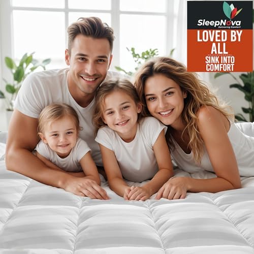 SLEEPNOVA King Mattress Topper 100 Cotton Breathable