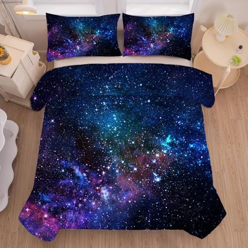 Kxry 3D Galaxy Comforter Set Queen Size