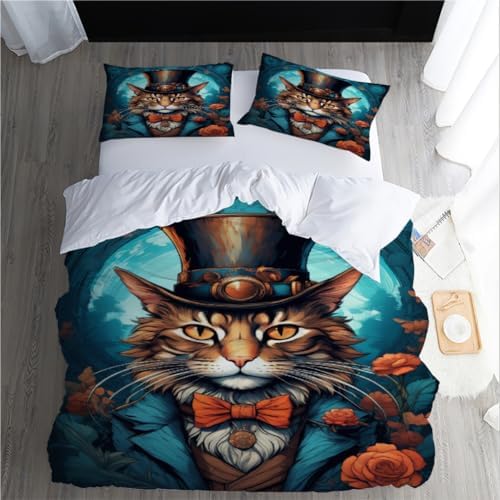 GIPNIAU 3D Print Duvet Cover Set with Zipper