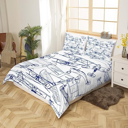 Feelyou Queen Duvet Cover Set with 3D Print Flight Design 1
