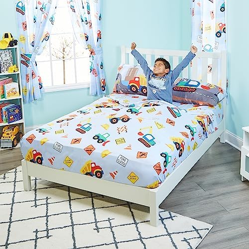 EVERYDAY KIDS Construction Twin Bed Sheet Set for Kids