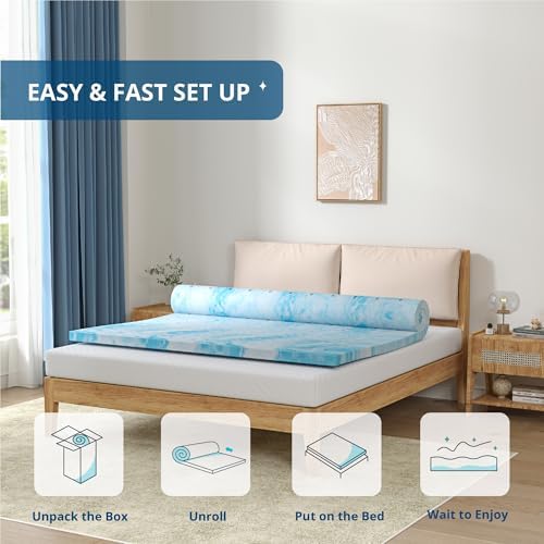 3 Inch Twin Memory Foam Mattress Topper with Gel Cooling