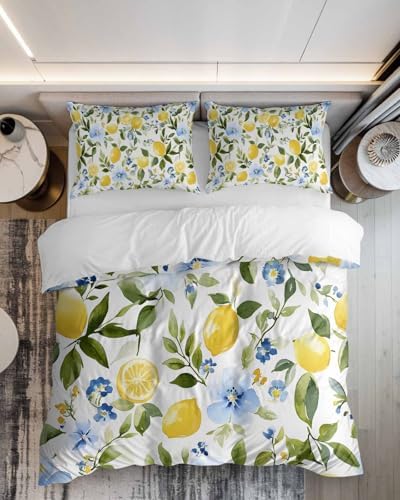 ZOE GARDEN Eucalyptus Lemon Queen Duvet Cover Set 1