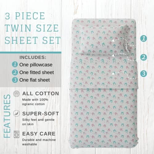 Franco Squishmallows Organic Cotton Sheet Set Twin Size