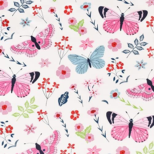 Scientific Sleep Butterfly Pink Flower 100 Cotton Bed Sheet Set Kids