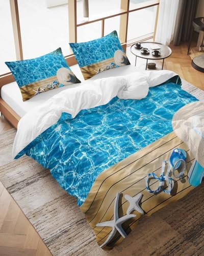 ZOE GARDEN Coastal Ocean Bedding Set Queen Size