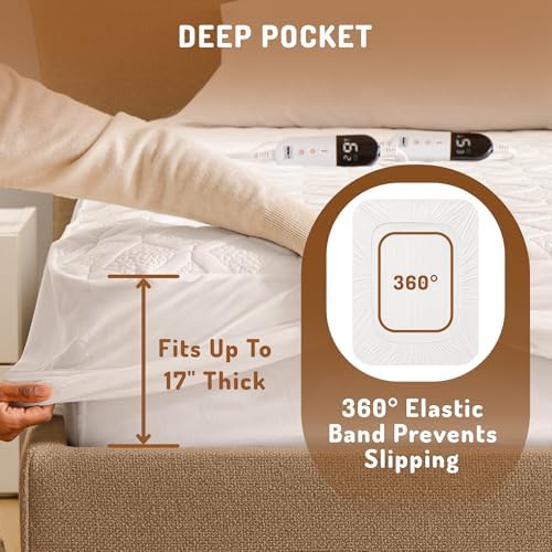 Twin XL Heated Mattress Pad with 6 Levels and Auto Shut-Off