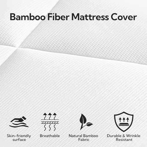 Maxzzz Twin Mattress Pad with Pillow Top White