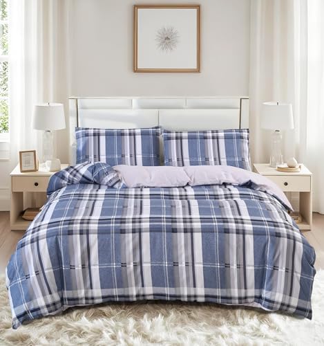 MAG 3pcs Gingham Duvet Cover Twin Set 1