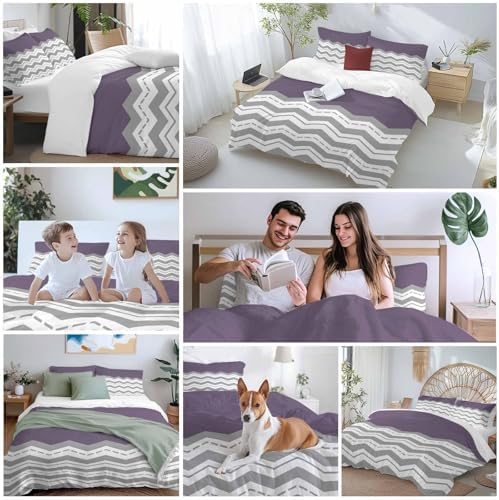 Grey Chevron Bedding Duvet Cover Set 3 Piece