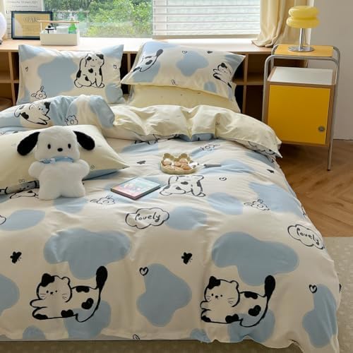 LIWHENHAO Cute Cat Duvet Cover Set Twin Size with Pillowcases