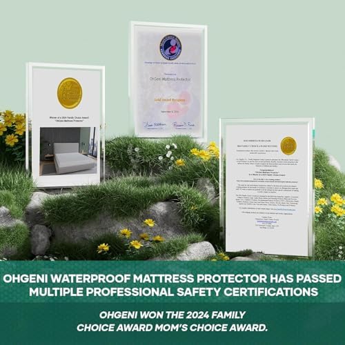 OhGeni Waterproof Mattress Protector Queen Size Gray