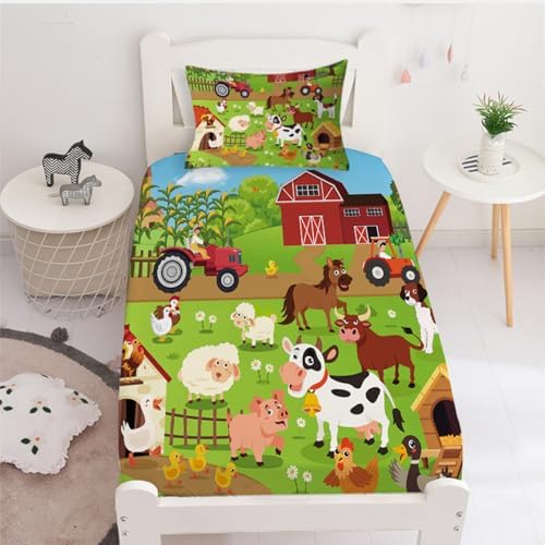 Yasida Farm Animal Cow Twin Fitted Sheet Set