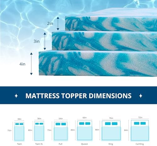 3 Inch Twin Memory Foam Mattress Topper with Gel Cooling