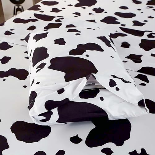 SDY 4PCS Cow Print Kids Bed Sheet Set Queen Size
