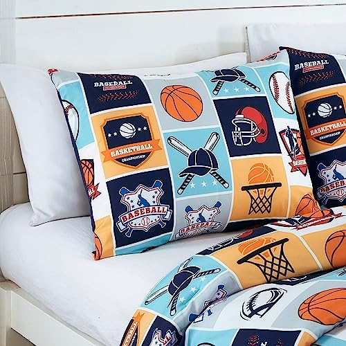 Chezmoi Collection 4-Piece Sports Bedding Comforter Set for Kids
