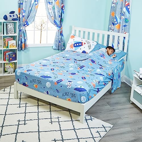 EVERYDAY KIDS Galaxy Rocket Twin Sheet Set