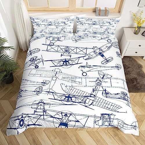 Feelyou Queen Duvet Cover Set with 3D Print Flight Design 1