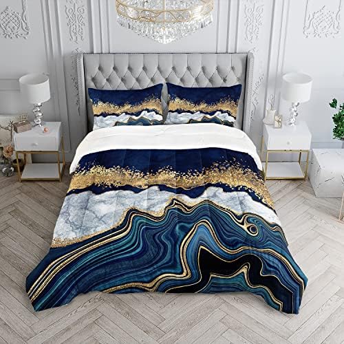 HOSIMA Marble Printed Comforter Set Queen Size