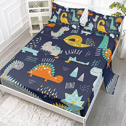 Cartoon Dinosaur T-Rex Bedding Set 4Pcs for Kids