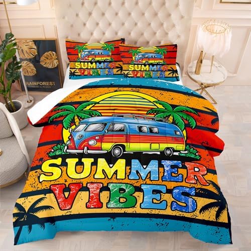 Tropical Beach Comforter Set 3Pcs Queen Size for Teens