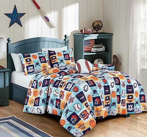 Chezmoi Collection 4-Piece Sports Bedding Comforter Set for Kids