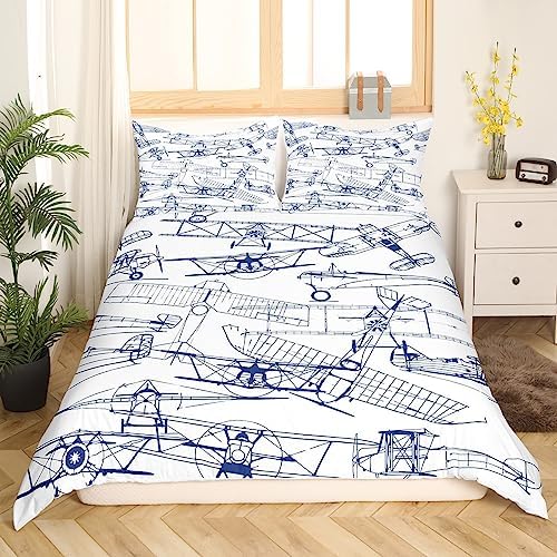 Feelyou Queen Duvet Cover Set with 3D Print Flight Design 1
