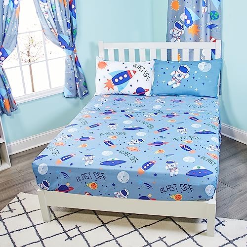 EVERYDAY KIDS Galaxy Rocket Twin Sheet Set