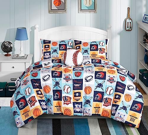 Chezmoi Collection 4-Piece Sports Bedding Comforter Set for Kids