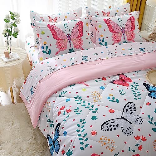 Wajade Butterfly 7-Piece Comforter Set for Girls