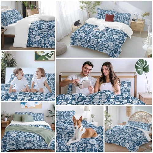 Sabolny Boho Dark Blue Duvet Cover Set 3 Piece 1